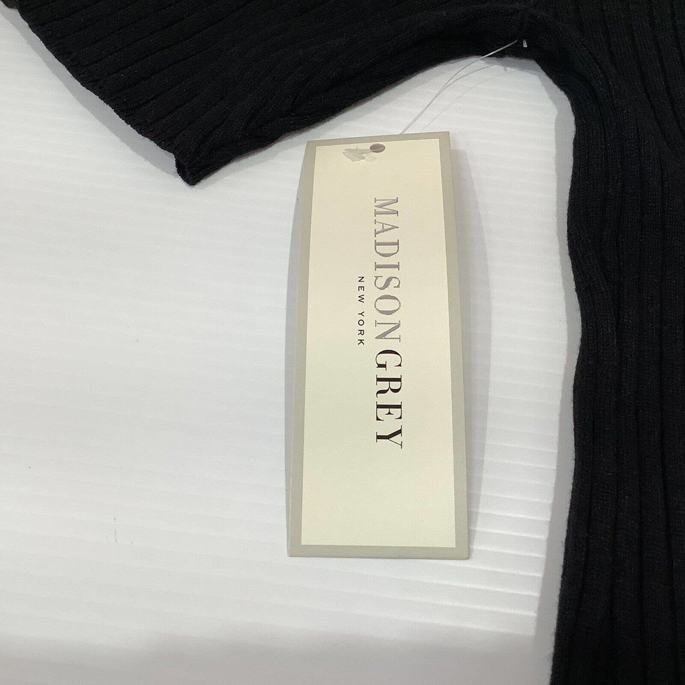 Madison Grey Women's Black Mock Turtleneck sz S Short Sleeve NWT - Picture 7 of 7